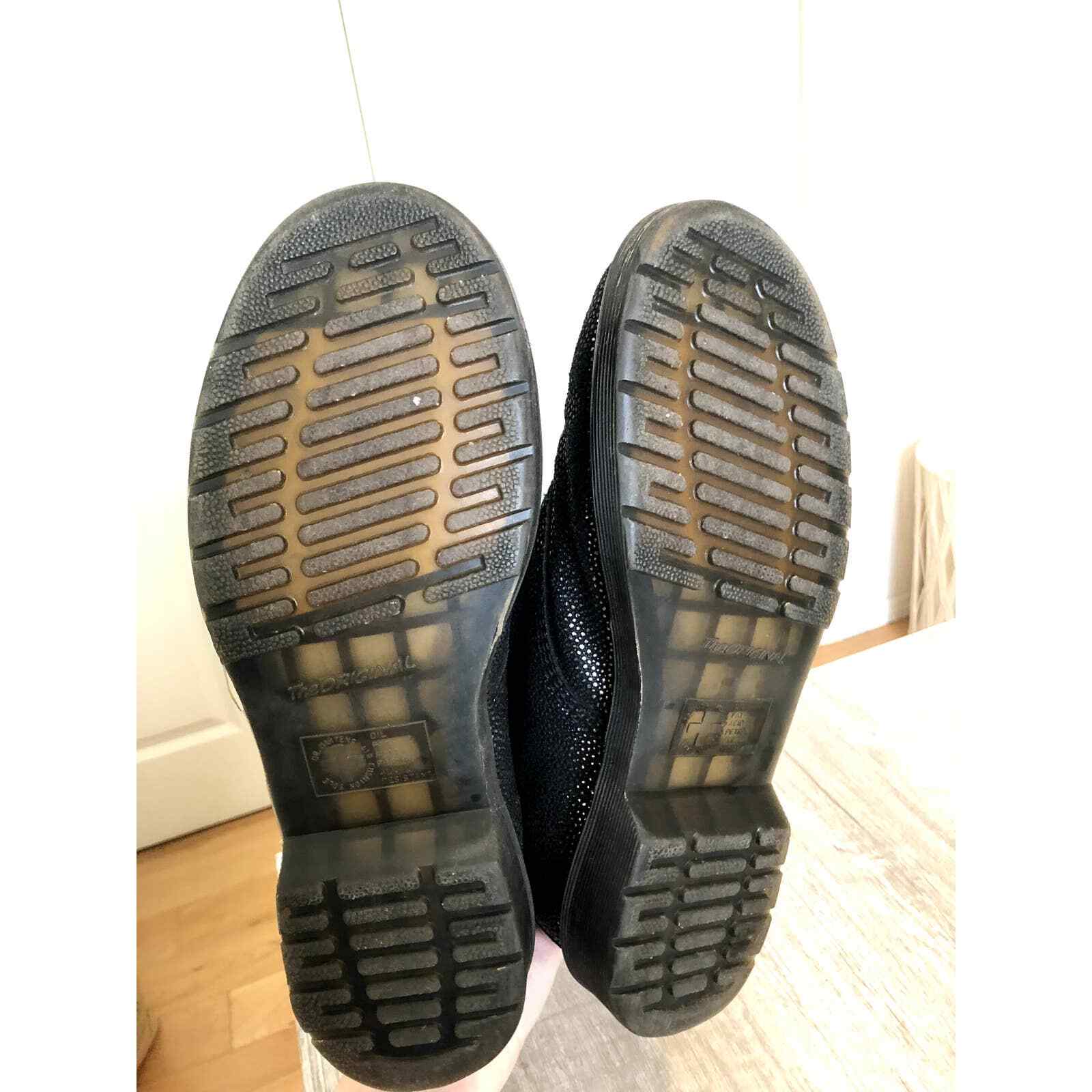 Doc Martens Original Boots Sparkly Black Size 9 eBay