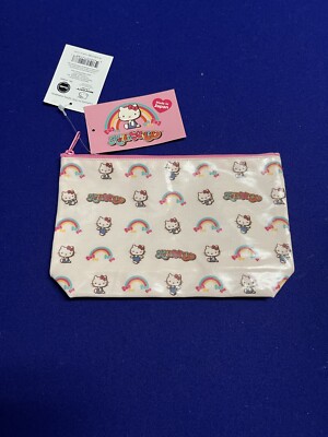 SANRIO Hello Kitty Rainbow Cosmetic Bag Makeup Pouch New