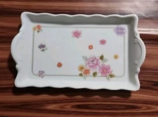 Ceramic Tray With Flowers Small Tray Trinket Tray Jewelry Tray Pen Tray Ceramic 