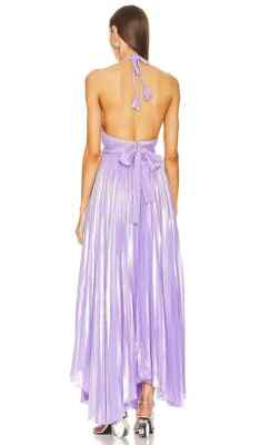 chinese dress ladies alice + olivia Women's Arista Sleeveless Cross Back Pleat Maxi Dress,  Solstice, Purple, 0 at Amazon Women's Clothing store