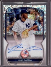 JUAN CARELA 2023 Bowman Chrome 1st Speckle Refractor RC Autograph Auto #299/299