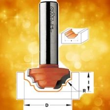 CMT 3/4" Dia. Plunge Ogee Router Bit 1/2" cut length, 1/4" shank 848.190.11
