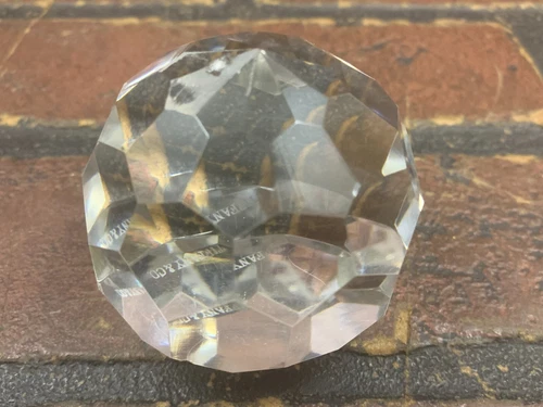 Vintage TIFFANY & CO. Clear  Crystal Diamond Faceted Paperweight