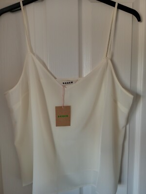 BODEN SILK CAMI CAMISOLE in PALE IVORY, CREAM. UK 16, EUR 42-44, BNWT W1187. £60
