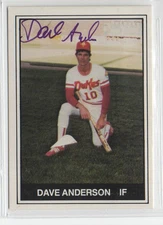 Dave Anderson 1982 TCMA Albuquerque Dukes signed auto autographed card