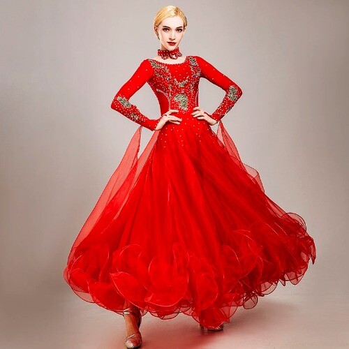 High-end Ballroom Dance Women National Standard Modern Clothes Big Swing Stage - Picture 13 of 33