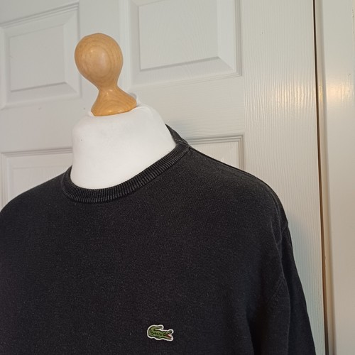 Lacoste Classic Charcoal Grey Crew Neck Jumper Size 7/XXL/50" 100%Genuine
