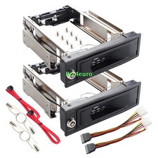 2x 5,25" Tray-Less Hot-Swap Mobile Rack für SATA 3,5" Hard Drive HDD Caddy Dock