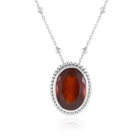 Cavill Hessonit Granat Halskette 5,55Ct Ovalschliff Silber 925 Damen