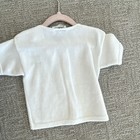 Fingerprints New York White Knit Cotton Cardigan Sweater 24M Short Sleeve Floral — photo 4