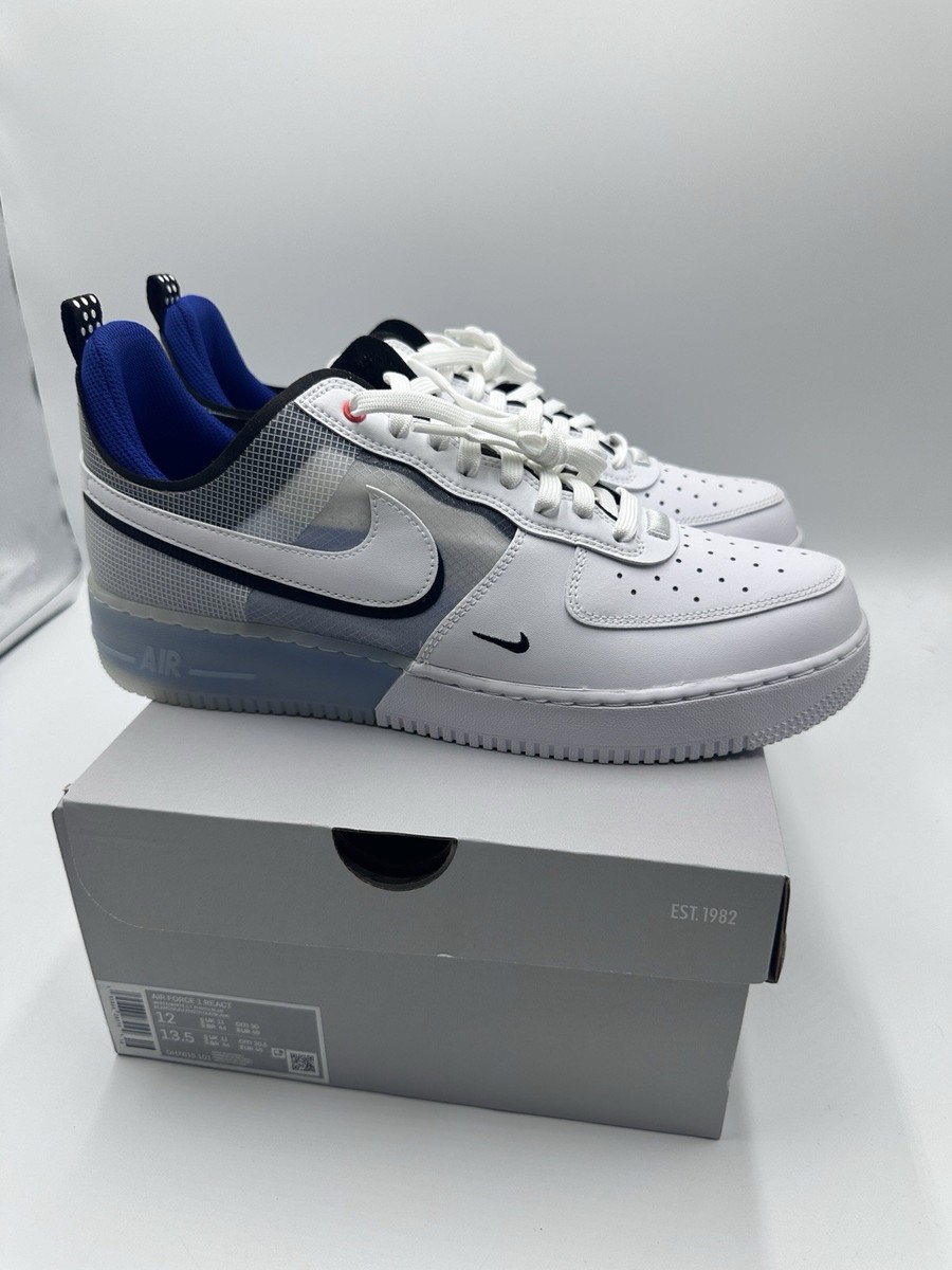 nike air force 1 react white blue