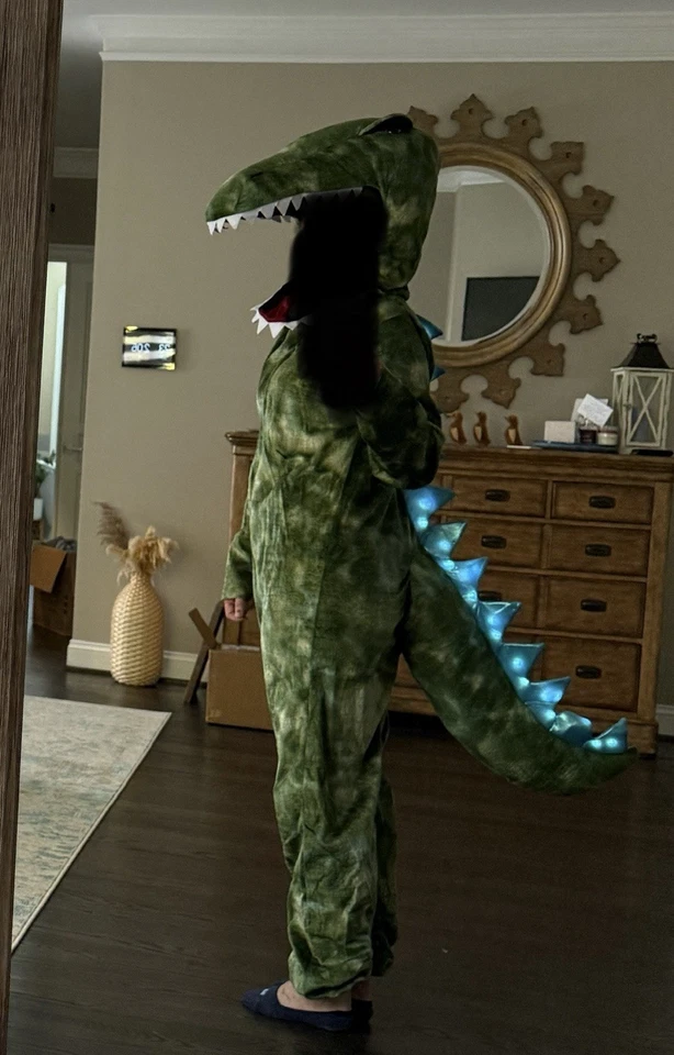 ADULT Pottery Barn Kids Light Up T-REX Dinosaur Costume Adult XS/S NWT - Image 2 of 4