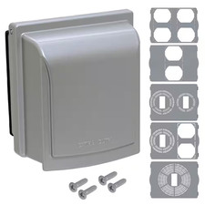 2-Gang Metal Weatherproof Electrical Outlet While in Use Cover, Gray