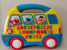 Vintage 2006 Sesame Street Elmo Alphabet Bus Learning Toy WORKS
