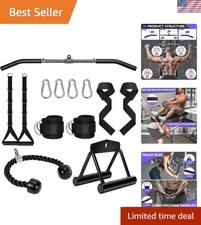 Cable Machine Attachments Set: LAT Pulldown Attachments Bar for Home Gym Acce...
