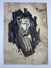 Pablo Picasso COA Art Painting Original Drawing Vintage Paper Signed