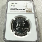 1960 50C SILVER PROOF Franklin Half Dollar NGC PF68 (85893)