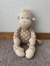 Little Jellycat Monty Monkey Plush Stuffed Toy Rattle Polka Dots 10 Inch