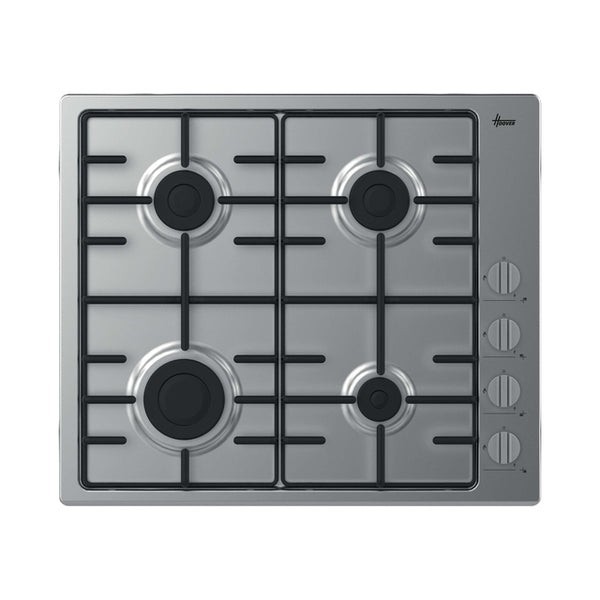Hoover HHW6LK3X - 60cm wide 4 Burner Gas Hob with Side Controls, Auto Ignition