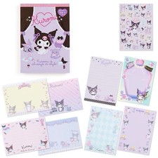 SANRIO Kuromi Memo Pad Stationary 8 Design Sheets 4  x6  128ct