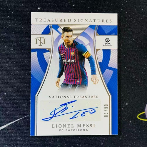 2020-21 Panini Chronicles National Treasures La Liga Lionel Messi Auto /99