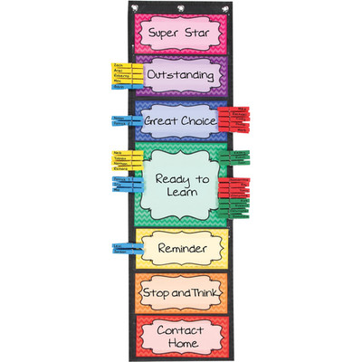 Really Good Stuff Classroom Behavior Ez-Tuck Clip-N-Track Pocket Chart And