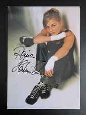 Regina Halmich original signierte Autogrammkarte Weltmeisterin Boxen