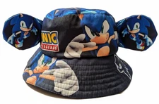 MEN'S BUCKET HAT: Sonic The Hedgehog Ears Blue Sega Gamer Video Game Lego Blue