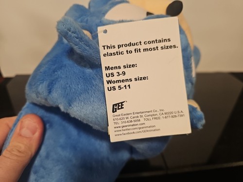 Sonic the Hedgehog: Sonic Head Slippers Mens Size 3-9. Womens Size 5-11 - Picture 5 of 7