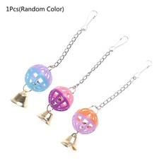 Parrot Toys Colorful Ball with Bells Cage Hanging Toy for Small Medium Birds