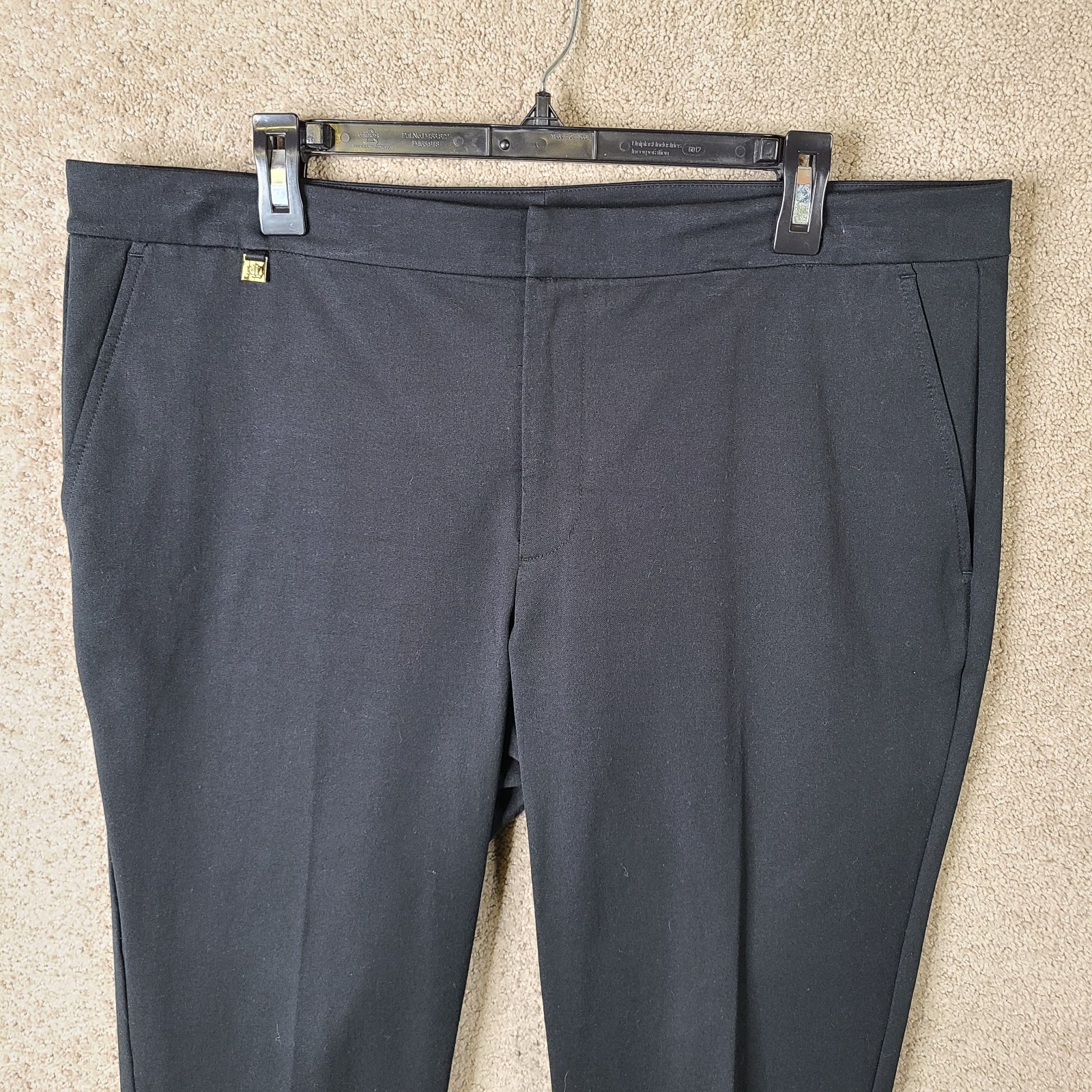 Lauren Ralph Lauren Pants Womens 16 Black Flat Front Trouser Stretch Office thumbnail 2