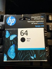 GENUINE HP 64 Black Ink Cartridge N9J90AN 140 - NEW/SEALED - DATE: MARCH 2027