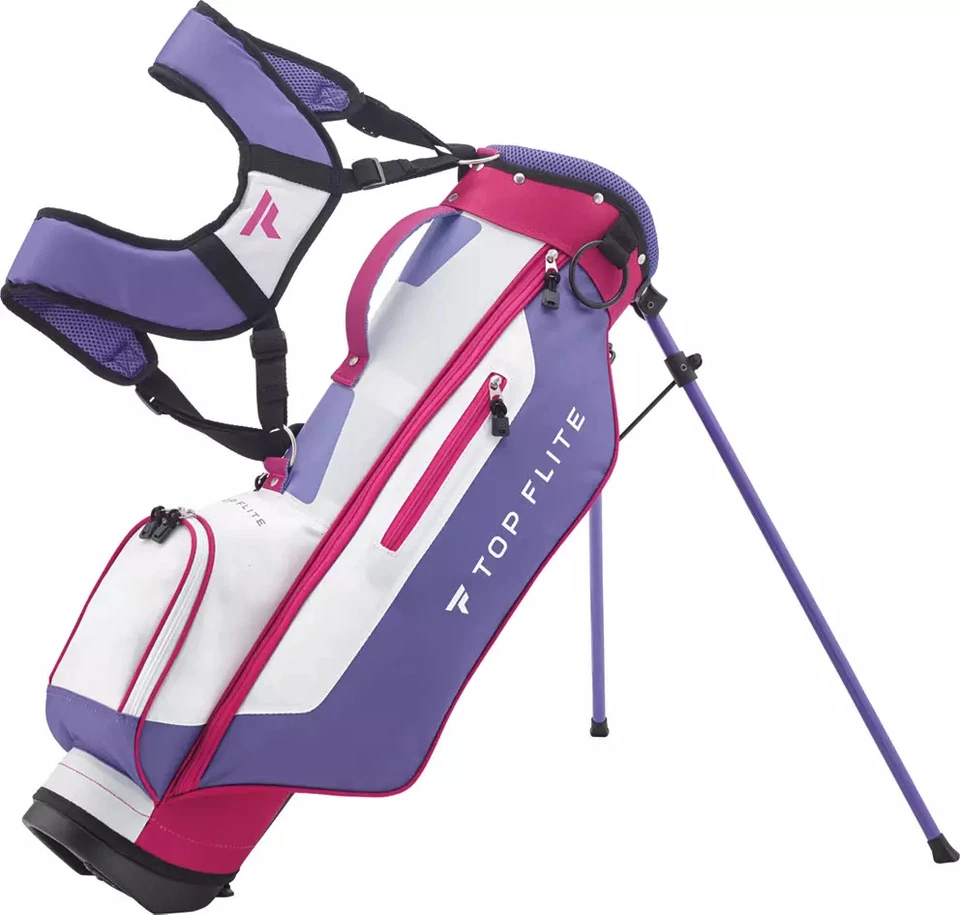 Top Flite Girls’ 9 Piece Complete Golf Set LH Junior Ages 9-12 53”+ Pink/Purple - Image 2 of 4