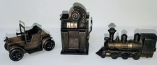 Vintage lot of 3 Collectable Die Cast Metal Pencil Sharpeners Miniatures Brass