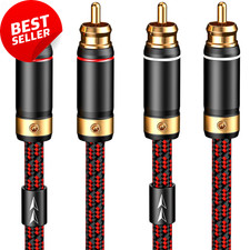 Audiophiles Rca/Phono Cable 2 RCA Male to 2 RCA Male Hifi System Interconnect Ca