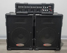 Harbinger 4-Chan Mixer HA80  Two 80 Watts PA Speakers HA80C Tested and Working