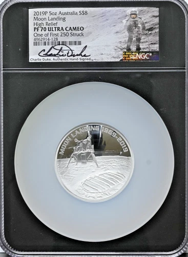 2019-P 50th Ann Moon Landing 5 oz Silver Proof Coin NGC PF 70 Ultra Cameo 1/250