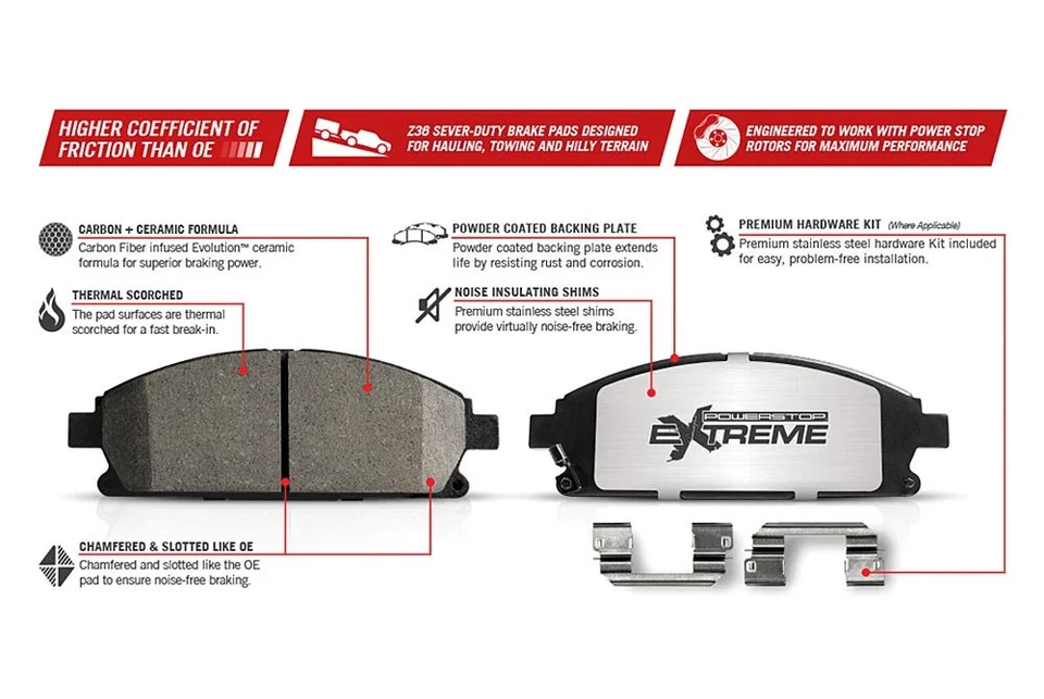 PowerStop Z36-883 Brake Pads For Chevy Trailblazer 2002-2009 Rear Foto 3 de 4
