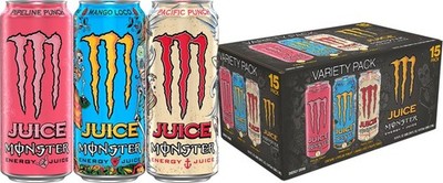 Monster Energy Juice Monster - Variety Pack, Pipeline Punch, Mango Loco, Pacific