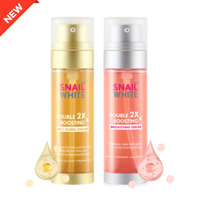 SNAIL WHITE Facial Serum Brightening Anti Aging Skin Serum Double Boosting 80ml