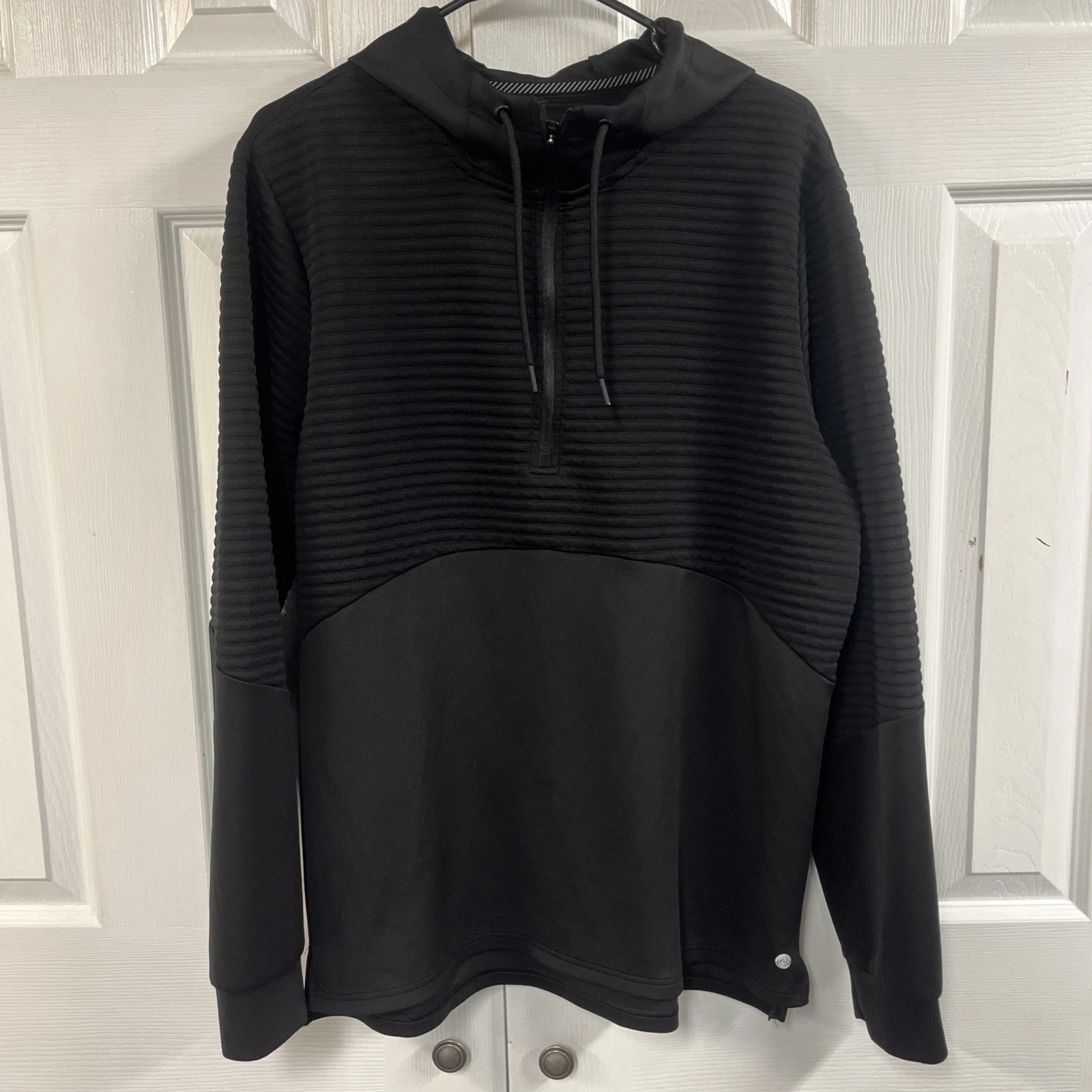 Apana 1/4 Zip Athletic Hoodie Black Men's Large
