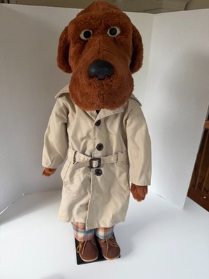 Vintage Scruff McGruff the Crime Dog Full Body Hand Puppet 26'' and Stand 1980s