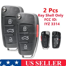 2 Flip Remote Key Shell Case For Audi A3 A4 A5 A6 A8 Q3 Q5 Q7 S3 S4 TT IYZ 3314