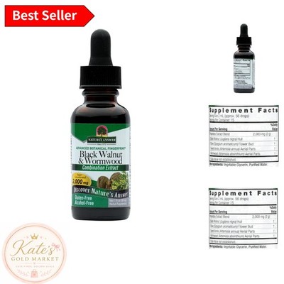 Nature's Answer Black Walnut and Wormwood Extract 1 oz - Digestive Support Drops