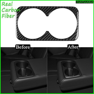For Nissan Rogue X-Trail 2021-25 Real Carbon Fiber Console Water Cup Panel Trim