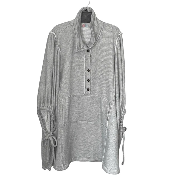 Free People FP Beach Natalie Pull Over Poncho Gray Size M/L