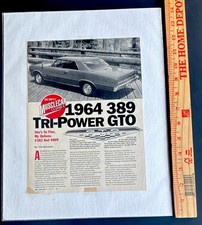 Vintage Gto Car Craft Muscle Car Classics Articlepage 1964 389 Tri-power Gto
