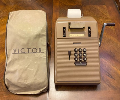 #ad #ad Vintage Victor Mechanical Adding Machine Art Deco Retail 1940s NEEDS INK RIBBON $55.00