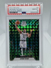 2024-25 Panini Mosaic PSA 10 GEM MINT Jayson Tatum #4 Elevate Green SP Celtics