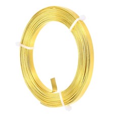 1-Pack 5mm Wide x 9.8ft/3m Bendable Flat Aluminum Wire Gold Tone